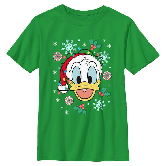 Boys Mickey & Friends Donald Duck Snowflakes and Hollies T Shirt