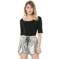 thumbnail image 3 of Unique Bargains T-Shirt Casual à Manches Longues à Col en V pour Femmes, 3 of 6