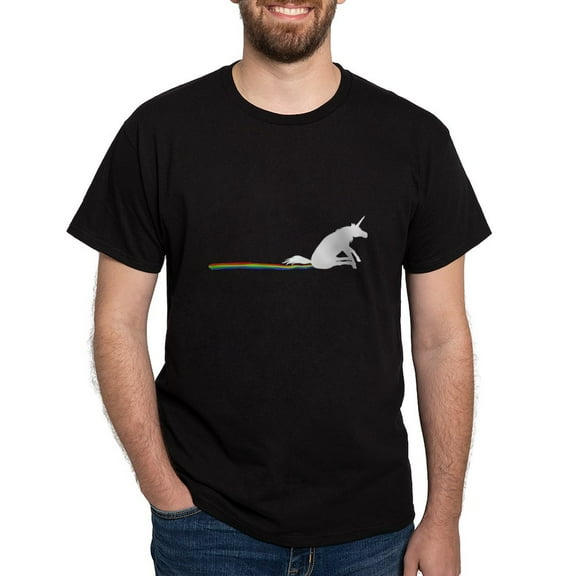 CafePress - Unicorn Rainbow Shuffle Dark Mens T Shirt - Men's Classic Graphic Cotton T-Shirt
