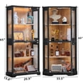 thumbnail image 2 of LELELINKY 65" LED Display Cabinet with Glass Door Set of 2, Modern Lighted Curio Cabinet with Adjustable Shelves for Living Room Storage, Black, 2 of 9