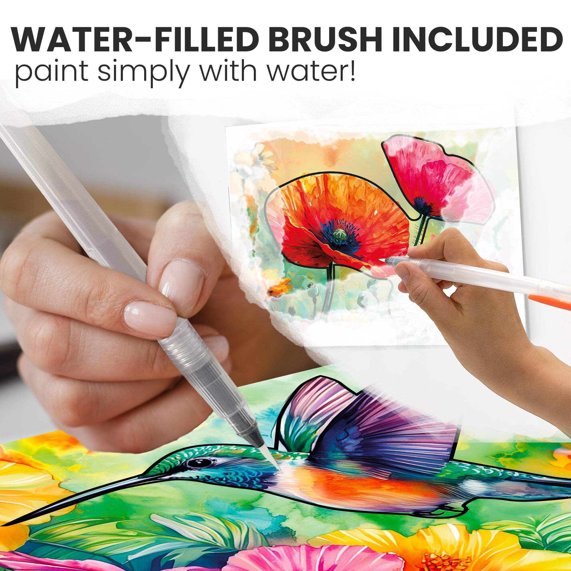 Quokka Water Painting Alzheimer's Activities for Seniors – Dementia Products 10Pack – Vibrant Blooms