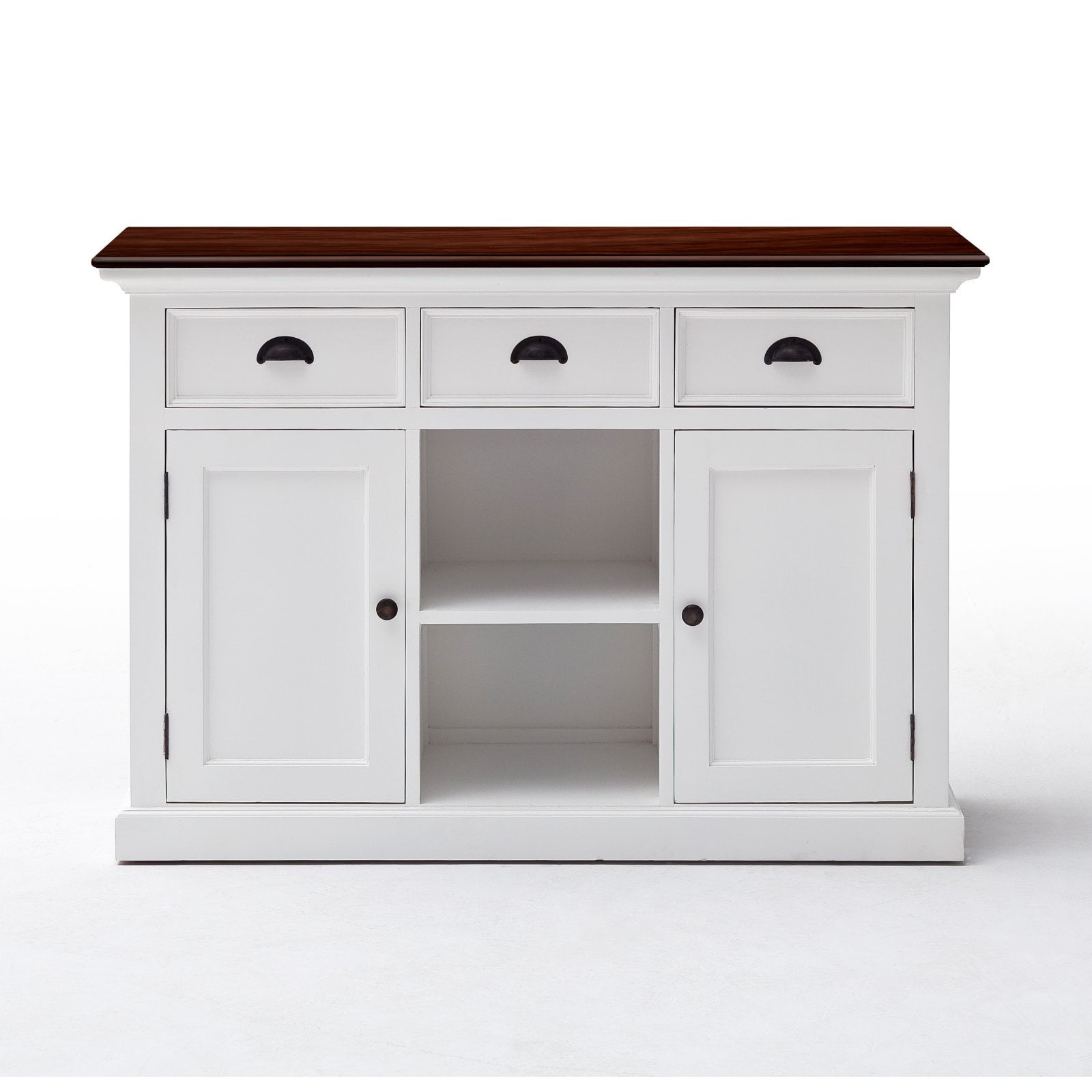 Halifax White Black Top Mahogany Buffet White Black Top Distressed