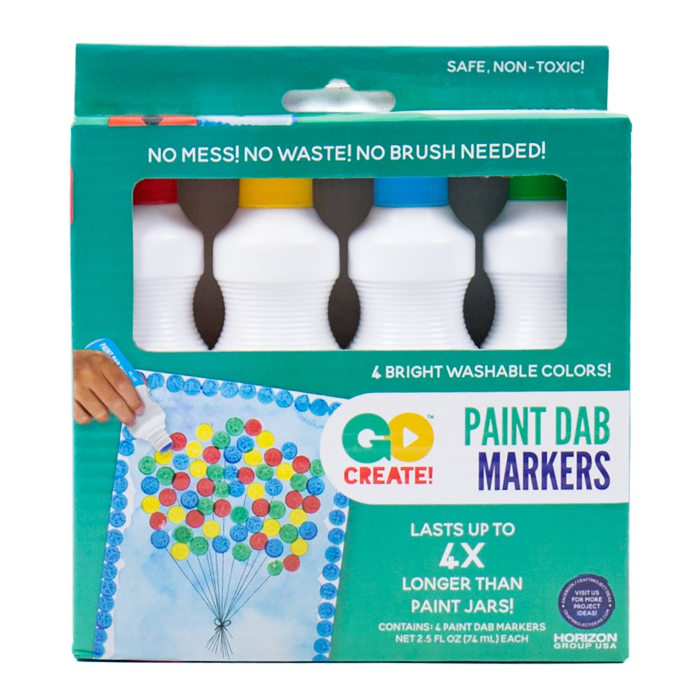 Go Create Assorted Paint Dab Markers, 4 Washable Markers