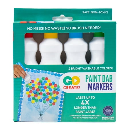 Go Create! Paint Dab Markers, 4 Pack (Best Paint Pens For Glass)