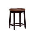thumbnail image 2 of Home Square 3 Piece 26" Wood Saddle Counter Stool Set in Cognac Brown, 2 of 9