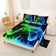 thumbnail image 2 of Erosebridal Green Blue Console Queen Sheet Sets For Kids Boys,Teens Gamepad Gaming Bed Set For Gamer 4pcs, 2 of 6