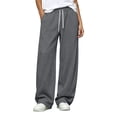 thumbnail image 2 of Xdegoge Womens Straight Leg Sweatpants Drawstring Athletic Lounge Pants Baggy Y2K Trousers Casual Comfy Workout Everyday Track Pants with Pockets, 2 of 5