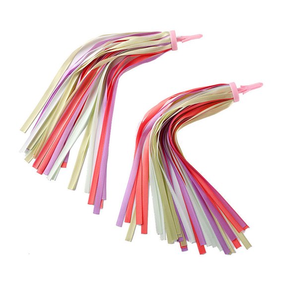 1pair Colorful Handlebar Streamers Handlebar Tassels Kids Bike Decoration for Kids Bicycles Accessories