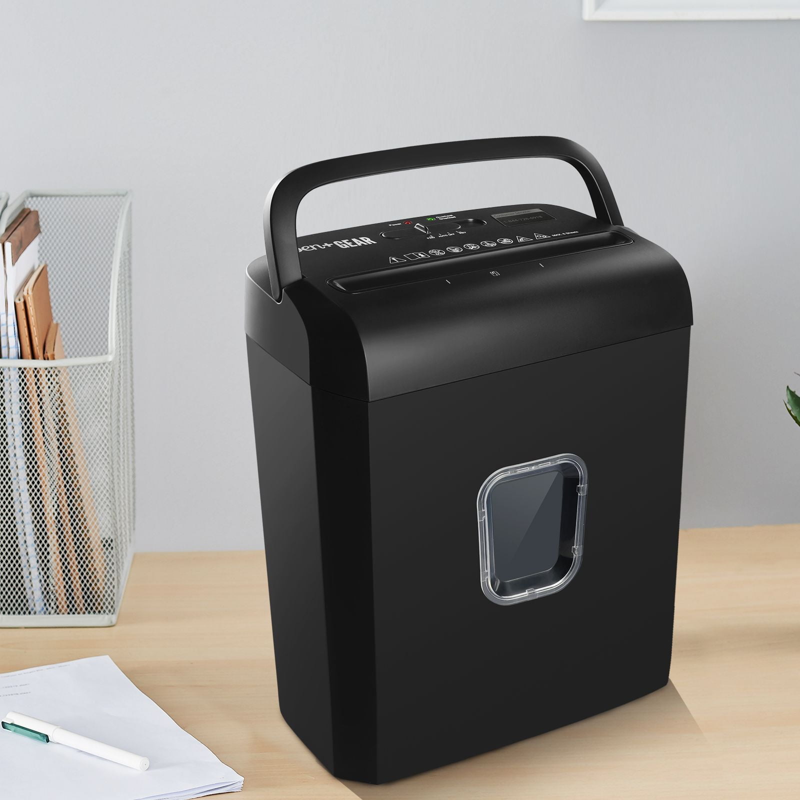   Basics 24 Sheet Cross Cut Paper, CD and Credit Card Home  Office Shredder with Pullout Basket, Black : Office Products