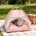 thumbnail image 4 of FeiFu Cats Bed Tents Dog House Indoor Outdoor Lace Mesh Breathable Windows Door Curtains Removable Portable Tents Washable Warm Slip Proof, 4 of 6