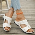 thumbnail image 6 of Domuza Orthopedic Sandals for Women 2026 Summer Peep Toe Strap Wedge Sandals Lightweight Casual comfort Hollow Out Slip On Walking Shoes White 5.5（EU-36）, 6 of 6