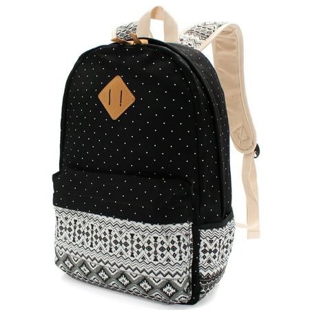 Meigar Casual Travel Canvas Backpacks for Girls, Durable Student Schoolbag Bookbag Fashion