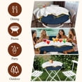 thumbnail image 7 of Navy Blue Gold Marble Round Tablecloth, Fitted Table Cover with Elastic for 45"-54" Round Tables, Modern Abstract Marble Crack Texture Table Cloth Outdoor Indoor Dinning Party Waterproof Tablecloths, 7 of 7