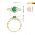 thumbnail image 5 of Angara Natural 0.75 Ct. Emerald with Diamond Vintage Inspired Ring in 14K Yellow Gold for Women (Ring Size: 3), 5 of 10