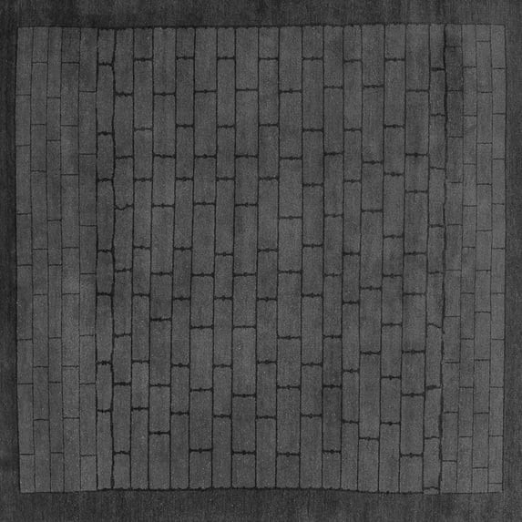 Ahgly Company Indoor Square Abstract Gray Modern Area Rugs, 3' Square