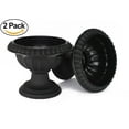 thumbnail image 2 of 16" Round Plastic Planter Rustic Look (2 Count, Easy to Assemble) Flower Seedlings Nursery Pot / Urn with Wide Base for Garden Patio Office Ornaments Home Decor Long Lasting Reusable Lightweight, 2 of 2