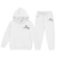 thumbnail image 4 of Sudadera con capucha larga con estampado pequeño en forma de corazón para niños y pantalones deportivos con lazo en las piernas, conjunto deportivo informal de dos piezas con forro polar para mayor ca, 4 of 4