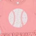 thumbnail image 4 of Inktastic Distressed Baseball in White Girls Toddler Dress, 4 of 5