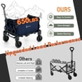 thumbnail image 6 of 2-in-1 Folding Garden & Beach Wagon Cart, Heavy Duty Utility Trolley, Converts to Lounge Chair, All-Terrain Wheels, 6 of 8