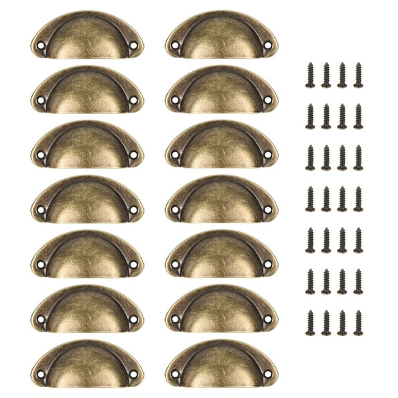 Uxcell 14pcs 3.1'' x 1.4'' Iron Drawer Handles for Kitchen Cupboard Furniture Wardrobes Bronze