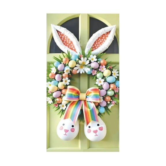 CASAFUN Easter Bunny Door Banner Easter Bunny Door Cover Wreath Egg Easter Door Banner Accessory Hanging Banner Sign Decoration for Happy Easter Party Favors