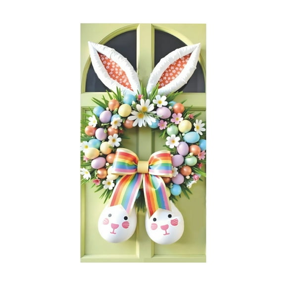 Lksixu Easter Decorations Enchanting Easter Bunny Themed Door Cover for A Festive Home Decor Easter Ornaments Spring Decor for Party Holiday