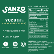 Sanzo Yuzu Lemon Sparkling Water, 12 fl oz, 12 Pack Cans