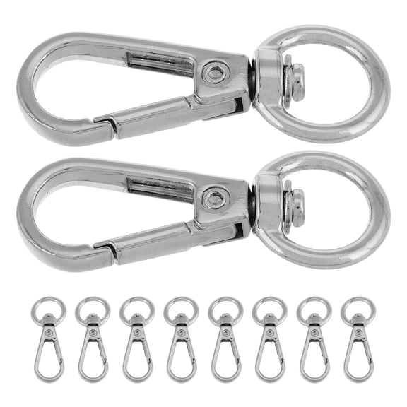 AURARMLET Set of 10 Detachable Metal Key Clips with Snap Clasp Hooks for Keychains, Bags, and Everyday Use