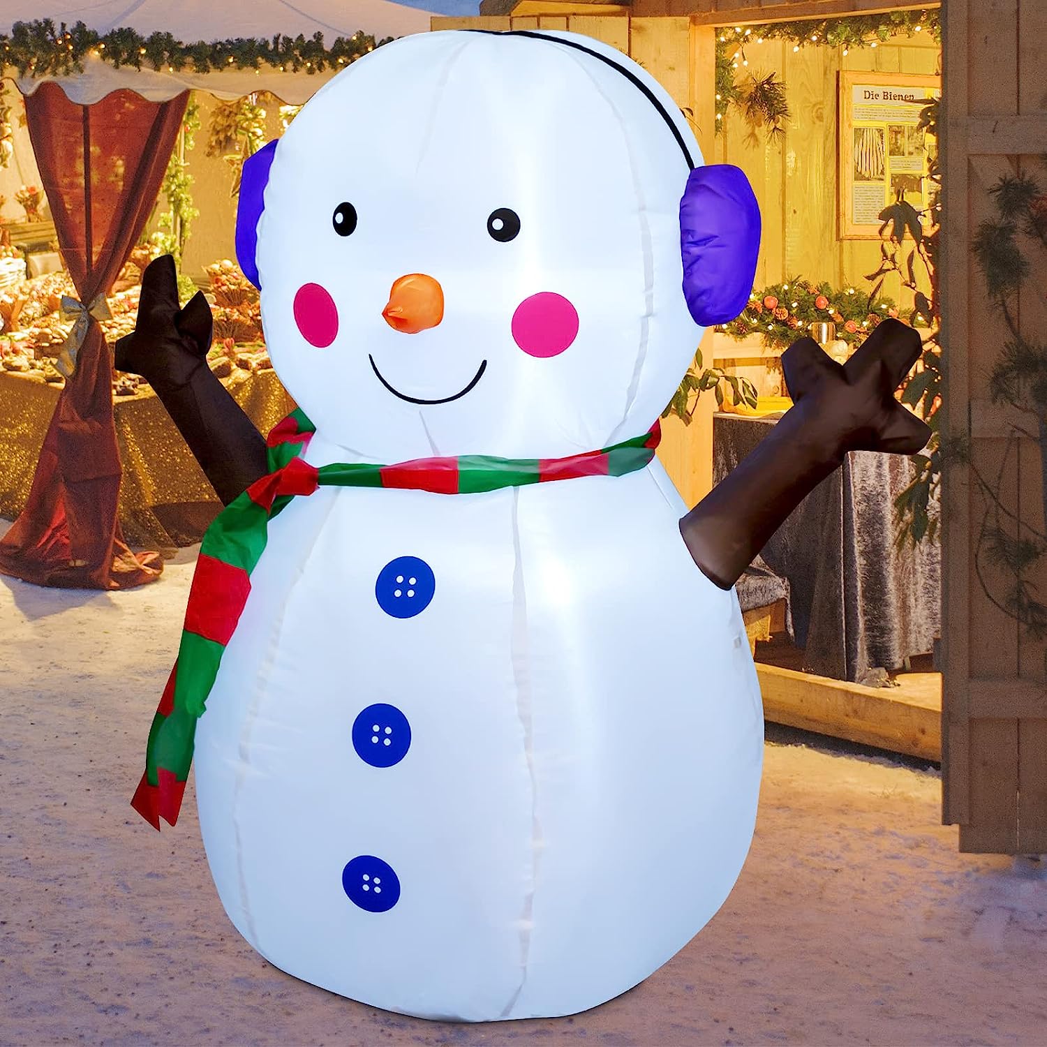 GOOSH 6FT Christmas Inflatable Snowman Outdoor Decorations Blow Up