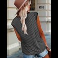 thumbnail image 4 of Tops de Mujer Elegantes e Informales de Verano A Rayas, Tops de Corta con Bloques de Color, Corte Holgado, Negro L, 4 of 9