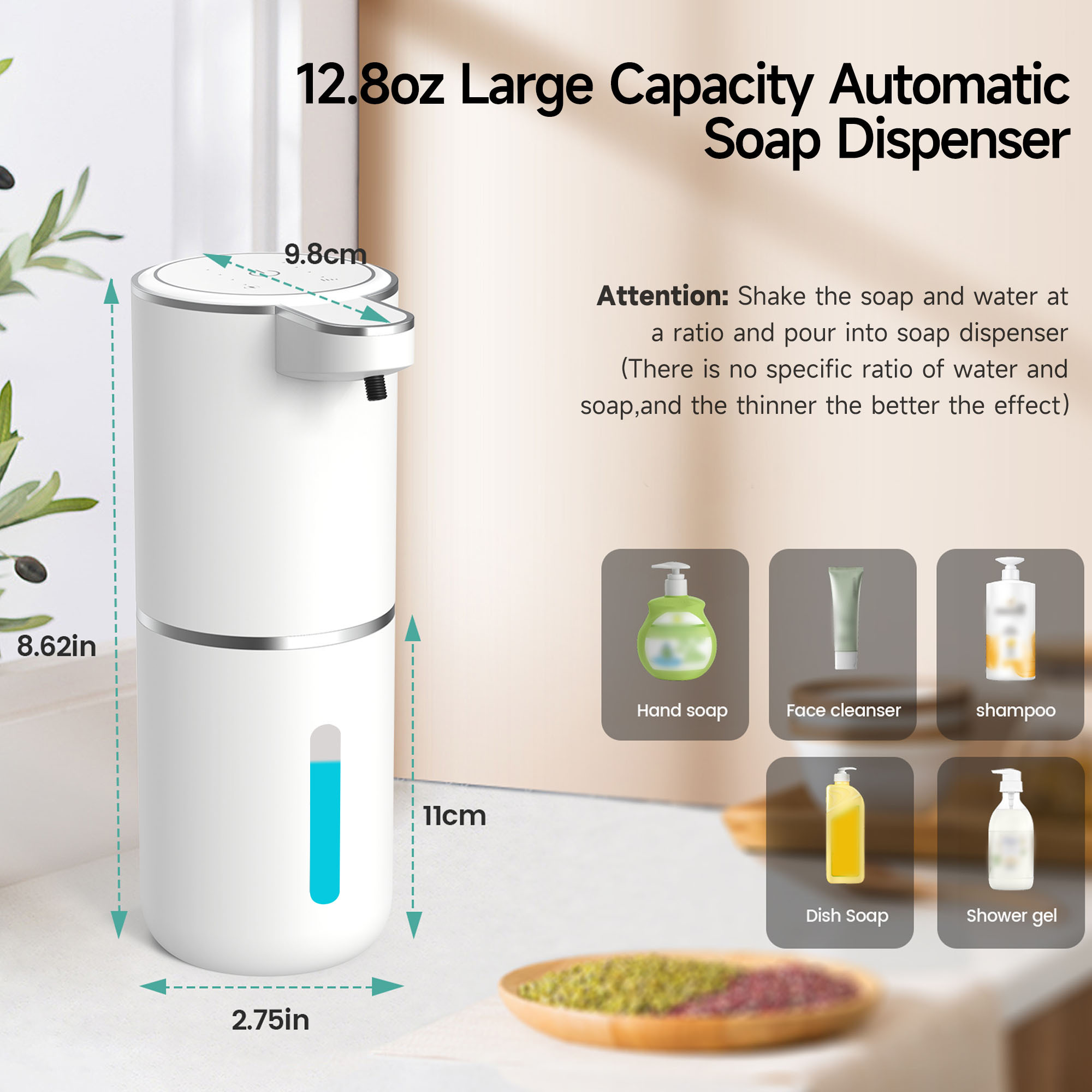 ALLJOY Automatic Touchless Soap Dispenser, 12.8oz photo 6