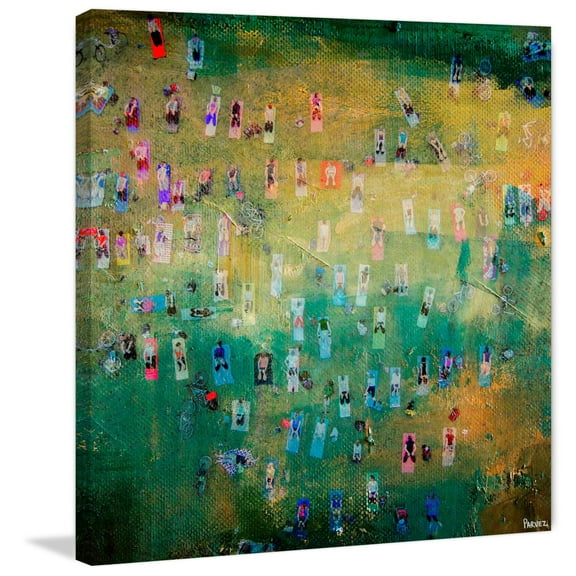 "Yoga in the Park" Painting Print on Wrapped Canvas