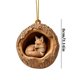 thumbnail image 3 of Herunwer Animal Christmas Ornament, Owl & Raccoon 2D Acrylic Hanging Ornaments for Christmas Tree, Holiday Decoration, 3 of 5