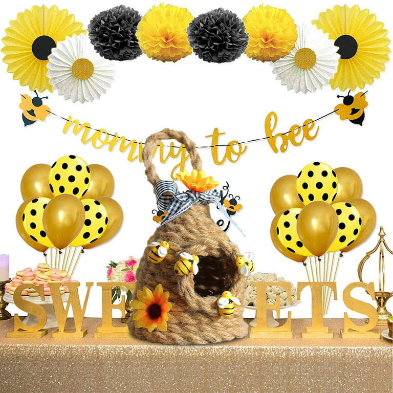 mnjin bumble bee striped honey bee home kitchen decor bee shelf sitter  tiered tray display spring coffee table decor rustic kitchen decor a 