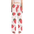 thumbnail image 3 of Dailycode Women's Pajama Pants Wide Leg Lounge Pj Bottoms With Pockets Cartoon Strawberry, 3 of 7