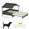 thumbnail image 2 of PawHut Extendable Rattan Dog House Outdoor Indoor with Roof, Cream White, 2 of 7