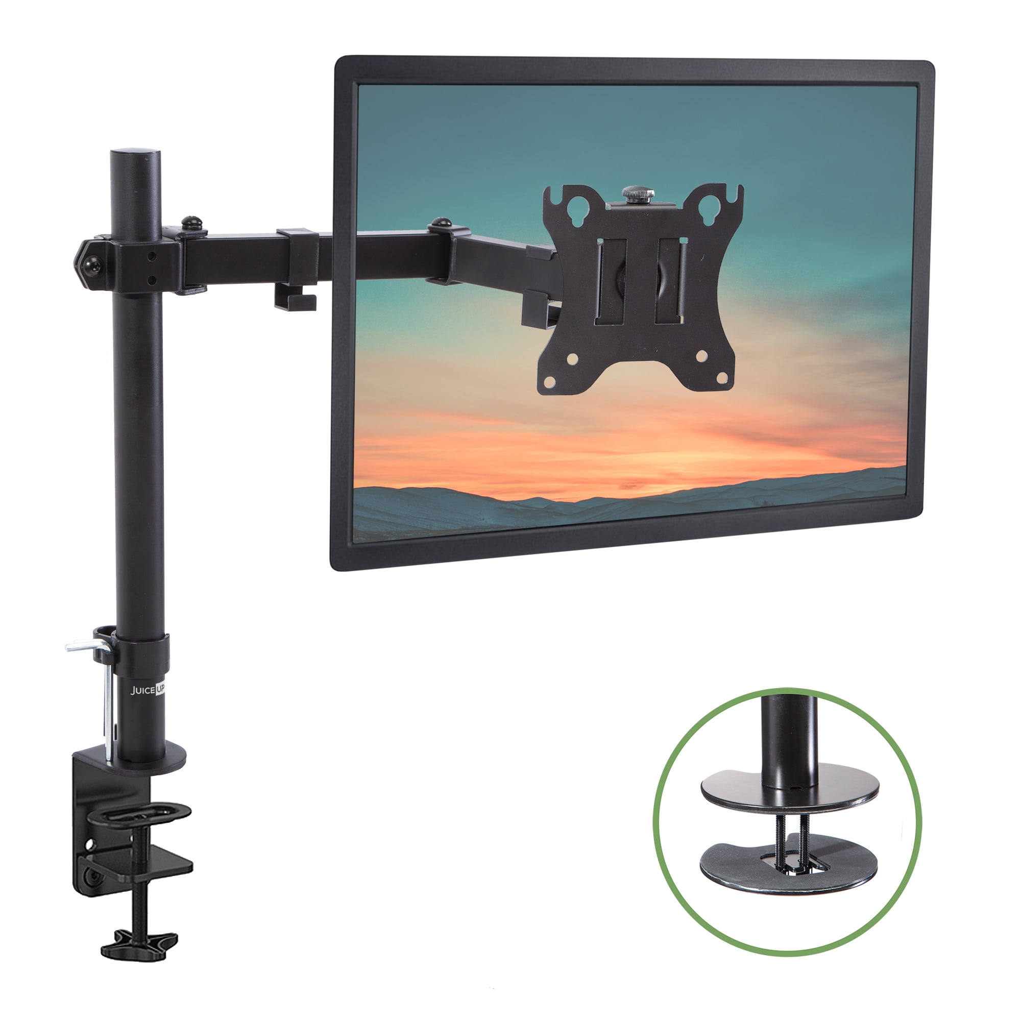 17.6 Lbs WHOLEV Single Arm Monitor Desk Mount Stand Fully Adjustable Fits for 1 Screen 13 to 27 