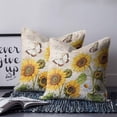 thumbnail image 2 of Sunflower Farmhouse 20x20 Pillow Covers Set of 2, Spring Summer Retro Floral Butterflies Throw Pillow Covers Decorative Couch Cushion Case, Microfiber Square Pillowcases for Bedroom Car Living Room, 2 of 7