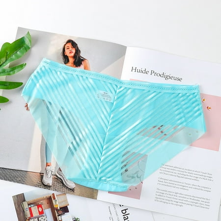 

Panties Clearance Women S Lace Open File Temptation Plus Size Panties Low Waist Free Trendy Breifs Sky Blue L