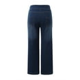 thumbnail image 5 of MIXUE Jeans For Women Solid Color Pull On Wide Leg High Waisted Stretchy Baggy Trendy Straight Leg Denim Pants Trousers Holiday Wear,Blue,S, 5 of 5