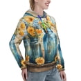 thumbnail image 6 of Kdxio Rustic Blue Vase Blossoms Print Womens Oversized Hoodies Sweatshirts Hooded Pullover Tops Sweaters Casual-Small, 6 of 7
