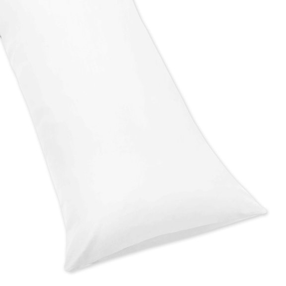 Sweet Jojo Designs Bohemian Solid White Body Pillow Cover Case 54x20 (Pillow Not Included)