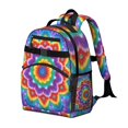 thumbnail image 2 of Colorful Rainbow Tie Dye Spiral Pattern Backpack for School,Cute School Bag,Schoolbag with Adjustable Shoulder Straps & Padded Back,15.25"x11.5"x5.25", 2 of 5