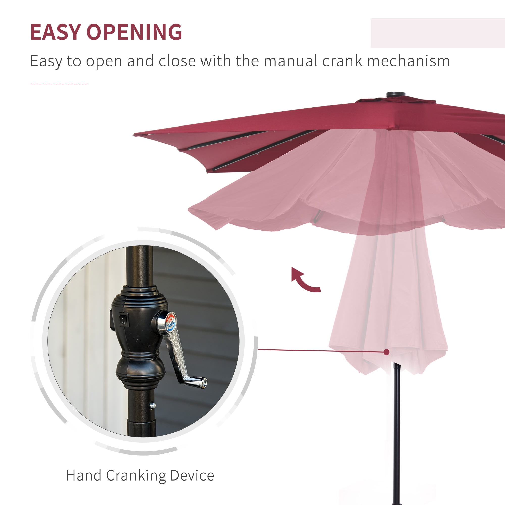 Ambifirner 8 x 8FT Cantilever Patio Umbrella - Square Offset Umbrella Outdoor Market Hanging Umbrella with 360° Rotation, 5 Adjustable Tilt Angles for Deck, Lawn, Backyard, and Pool - Red