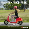 thumbnail image 6 of Razor Pocket Mod Classic Euro-Style Electric Scooter - Roma Red, 24V, Speeds up to 15 mph, for Child 8+, 6 of 13