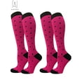 thumbnail image 5 of Gustave 2Pairs Knee High Graduated Compresion Socks 15-25mmHg Athletic Running Socks for Nursing Travel Medical Compression Stocking "Rose Red, S/M", 5 of 10