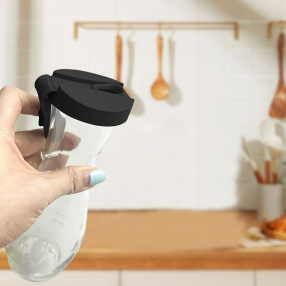 USA Replacement Lids for Good Seasons Salad Dressing Cruet Glasses, Easy To Clean Reusable Food Silicone Replacement Cap, Tight Fit & Closeable Cap, Food-Grade Plastic