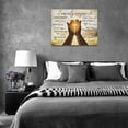 thumbnail image 6 of Christian Cross In Hands Wall Art Rustic I Can Only Imagine Wall Decor Gold Country Pictures Canvas Prints Motivational Framed Modern Artwork for Church Home Living Room Bedroom Bathroom 16"x12", 6 of 6
