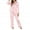 Pink, variant on Viikei Halloween Pajamas for Women Set Christmas Pajamas Women's Home Clothes Long Sleeved Fashion Solid Color Silk Like Shirt Trousers Thin Pajama Suit
