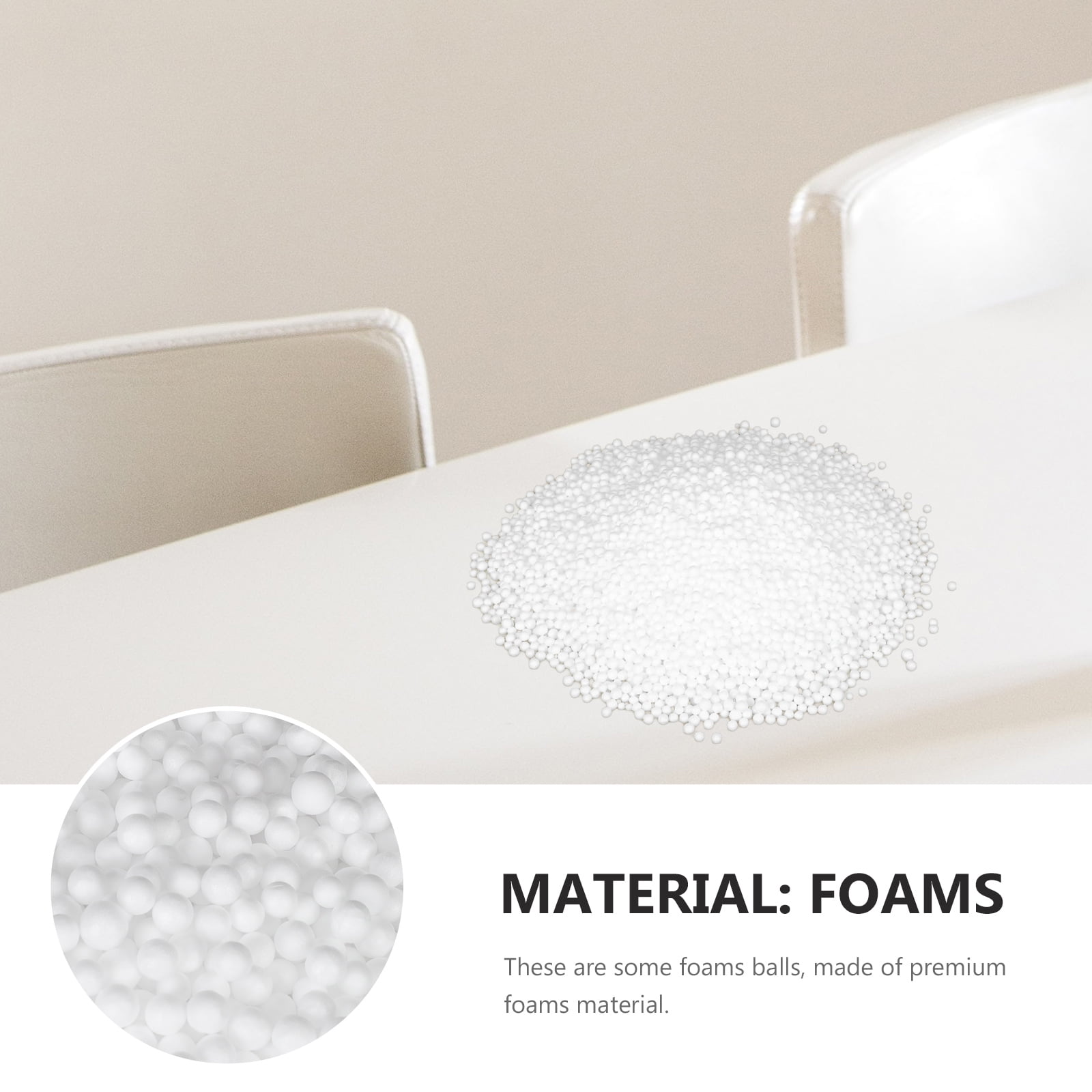 HOOWIFFY White Sofa Stuffing Foam Beads 1 Bag Approx 200g Cushion Filling Material for Pillows and Upholstery